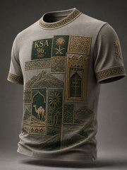 Men's Saudi Arabia National Day Cultural Element Art Print T-Shirt