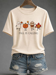 Women's 'Fall Is Calling' Printed Casual T-Shirt