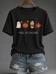 Women's 'Fall Is Calling' Printed Casual T-Shirt