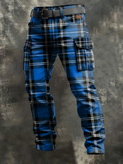 Men's Retro Vacation Business Art Print Casual Workwear Trousers