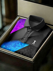 Men's Vintage Business Style Printed Casual Polo Shirt
