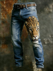 Men's Vintage Animal Print Art Business Casual Work Pants