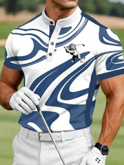 Men's Vintage Business Style Printed Casual Polo Shirt