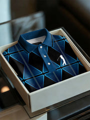 Men's Business Style Polo Collar Casual Short Sleeved Shirt