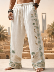 Men's Saudi Arabia National Day Cotton And Hemp Pants