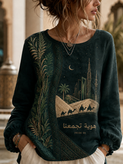 Women's Saudi Arabia National Day Cotton-Linen Shirt