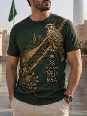 Men's Saudi Arabia National Day Themed Casual T-Shirt With Artistic Print