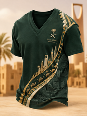 Men's Saudi Arabia National Day V-Neck T-Shirt